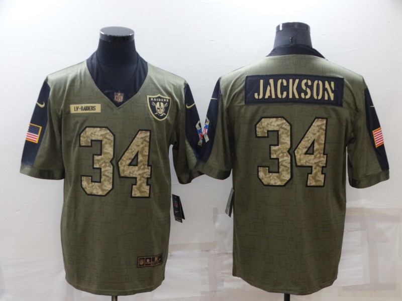Men's Las Vegas Raiders Bo Jackson #34 Brown Alternate Jersey